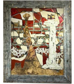I Walk In The Art – Andrea Stella – Rotes Farbgemälde mit Blattgold – Gemälde in Mischtechnik