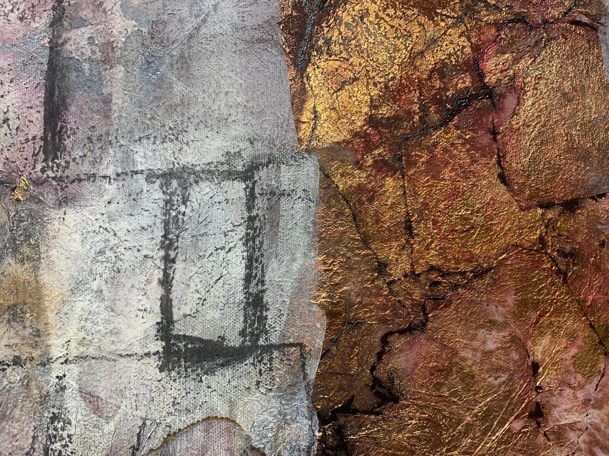 In love behind the walls-Andrea Stella-Figurative Abstract Painting-Mixed Media For Sale 3
