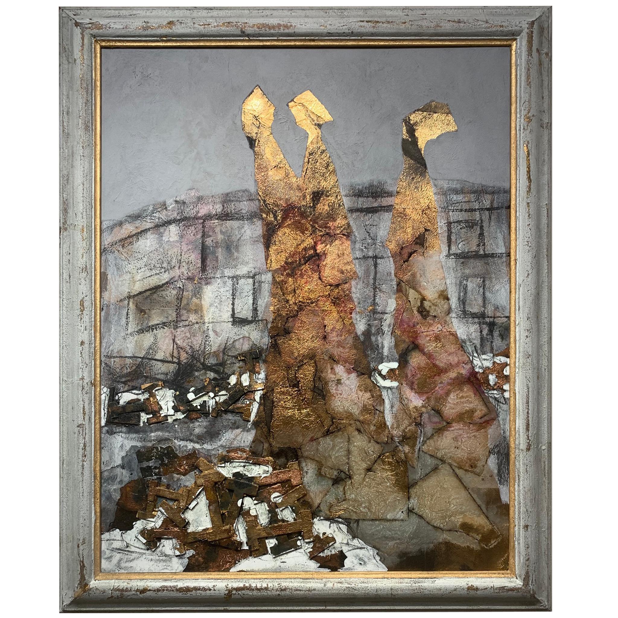 Innamorati dietro i muri-Andrea Stella-Pittura astratta figurativa-Mixed Media - Mixed Media Art Contemporaneo di ANDREA STELLA