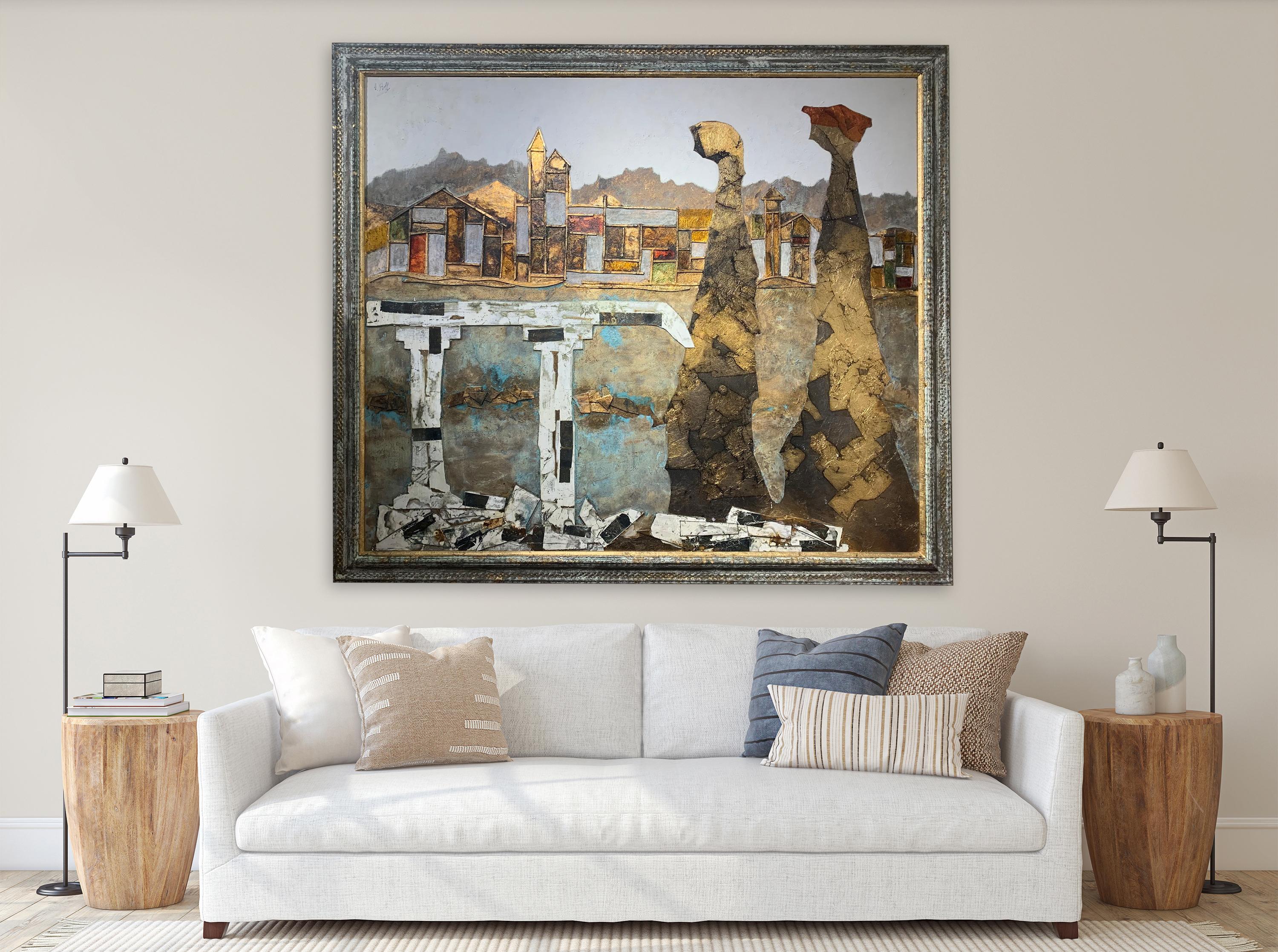 In The Old Venice - Andrea Stella- Figurative Abstract Painting-Mixed Media - Contemporary Mixed Media Art by ANDREA STELLA