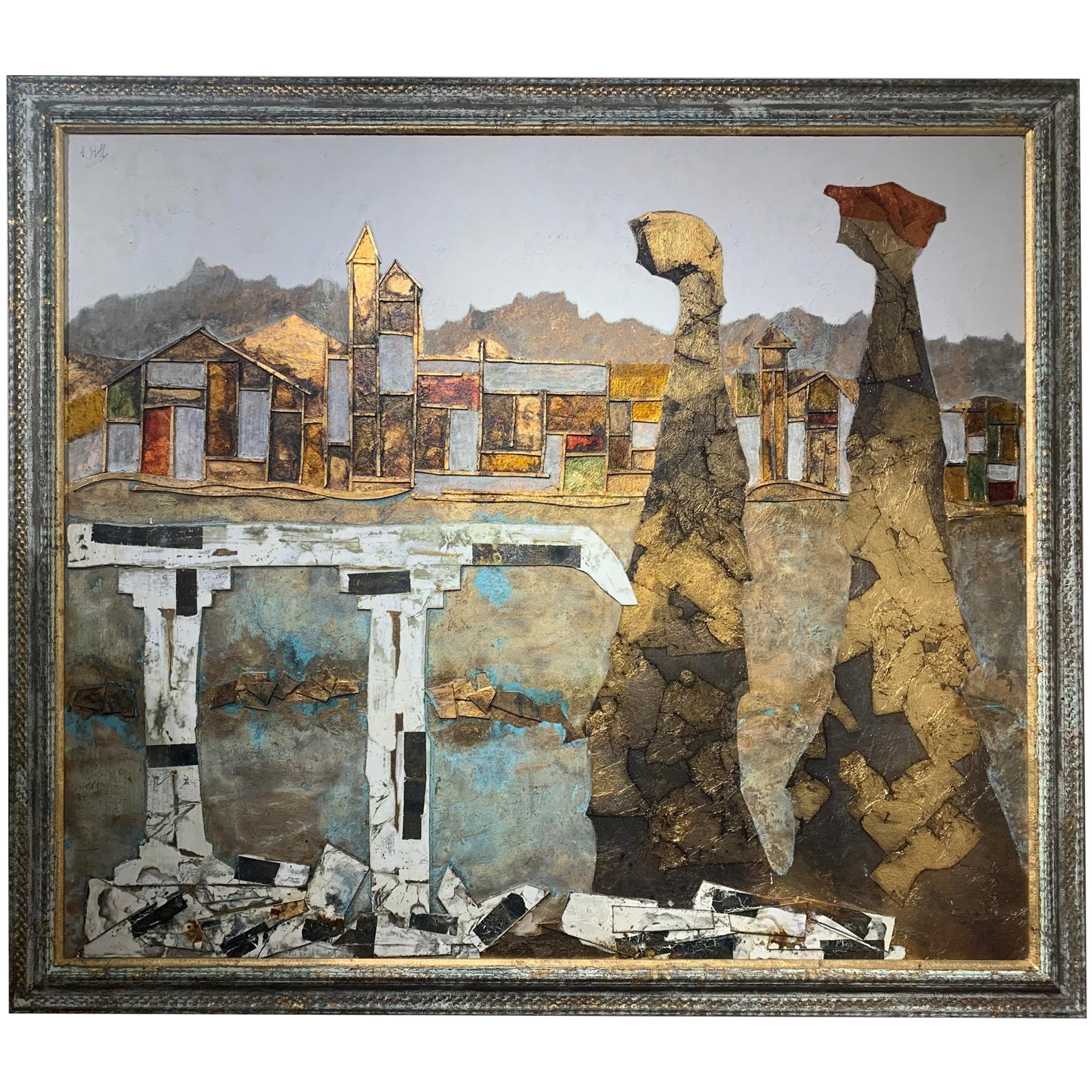 En La Vieja Venecia - Andrea Stella- Pintura Figurativa Abstracta-Medios Mixtos - Mixed Media Art de ANDREA STELLA