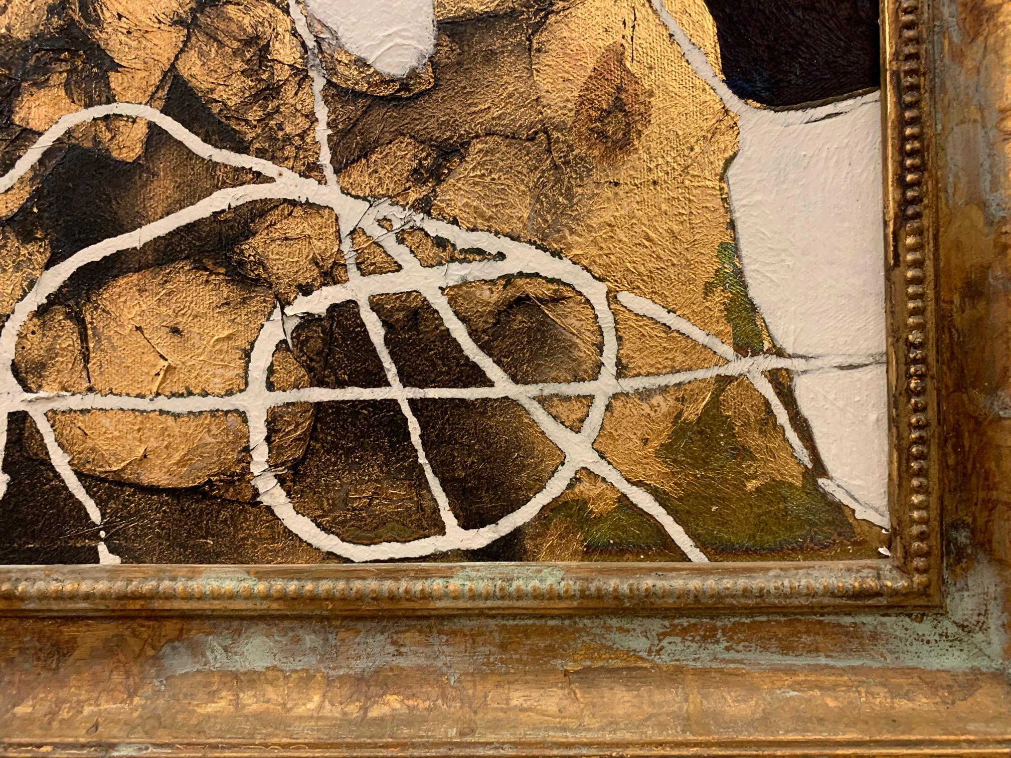 Intertwining Musical Mixed Media with Gold Leaf Painting by Andrea Stella im Angebot 4