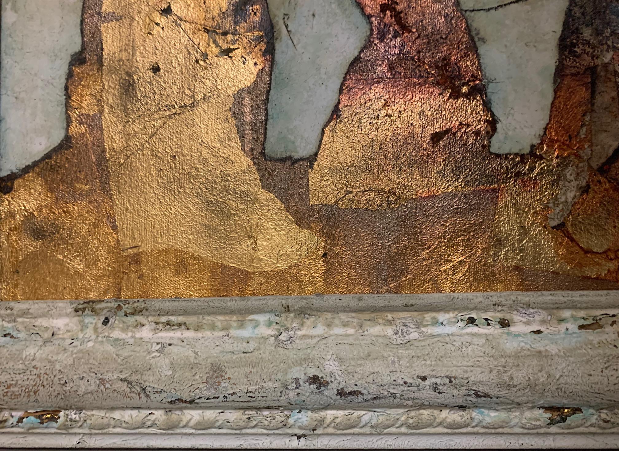 Journey To New Metropolis - Mixed Media & Gold Leaf - Andrea Stella For Sale 2