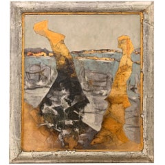 On A Beach Tirrenica -Andrea Stella -Figurative Landscape Painting -Mixed Media