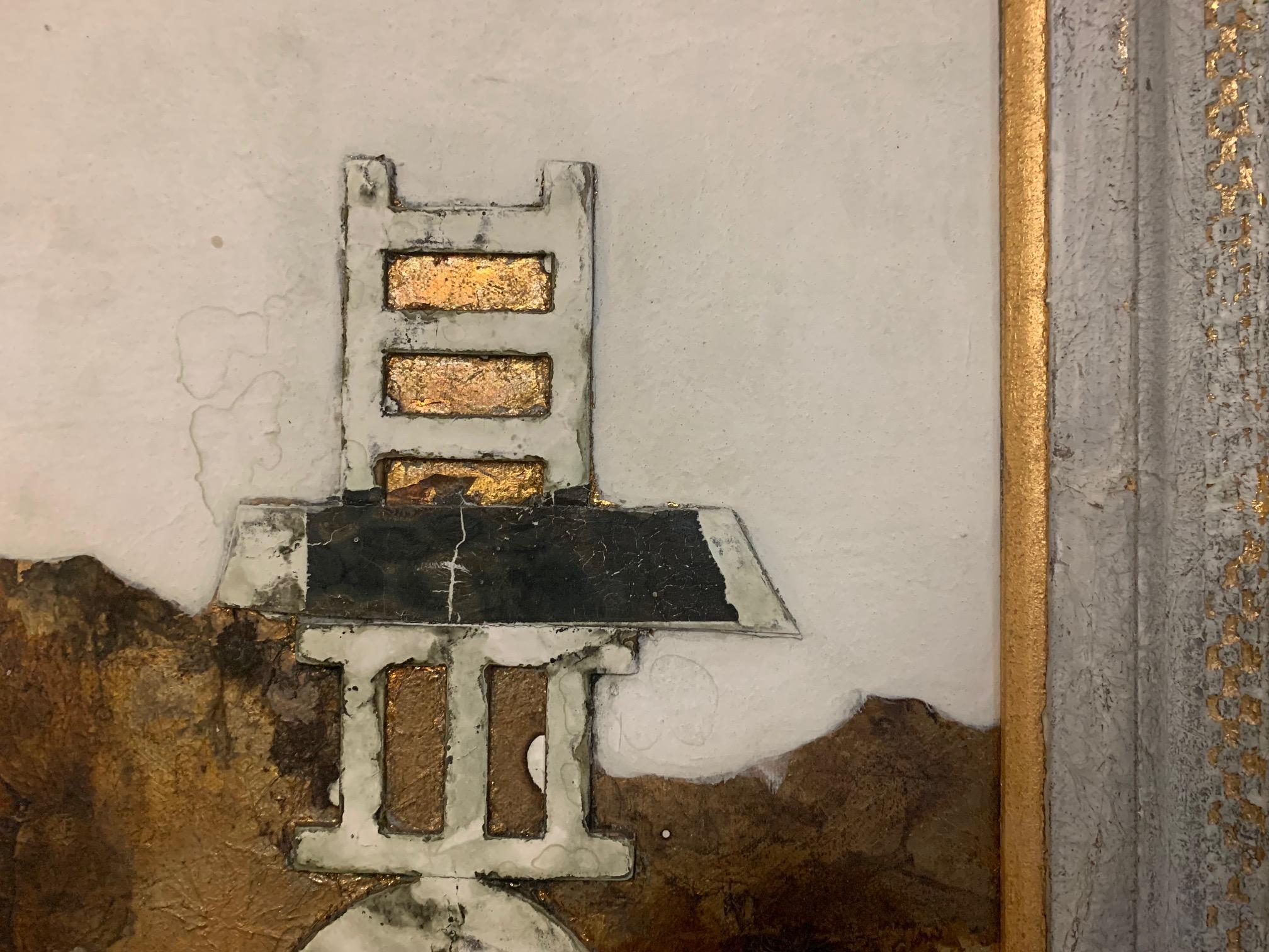 Monumento paleolítico-Andrea Stella- Pintura figurativa- Técnica mixta y pan de oro 1