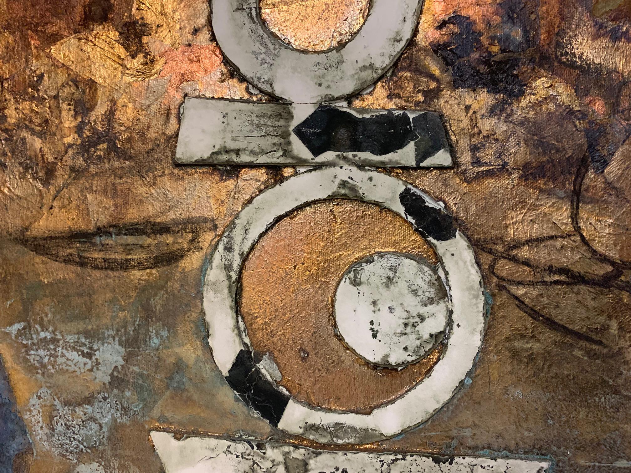 Monumento paleolítico-Andrea Stella- Pintura figurativa- Técnica mixta y pan de oro 2