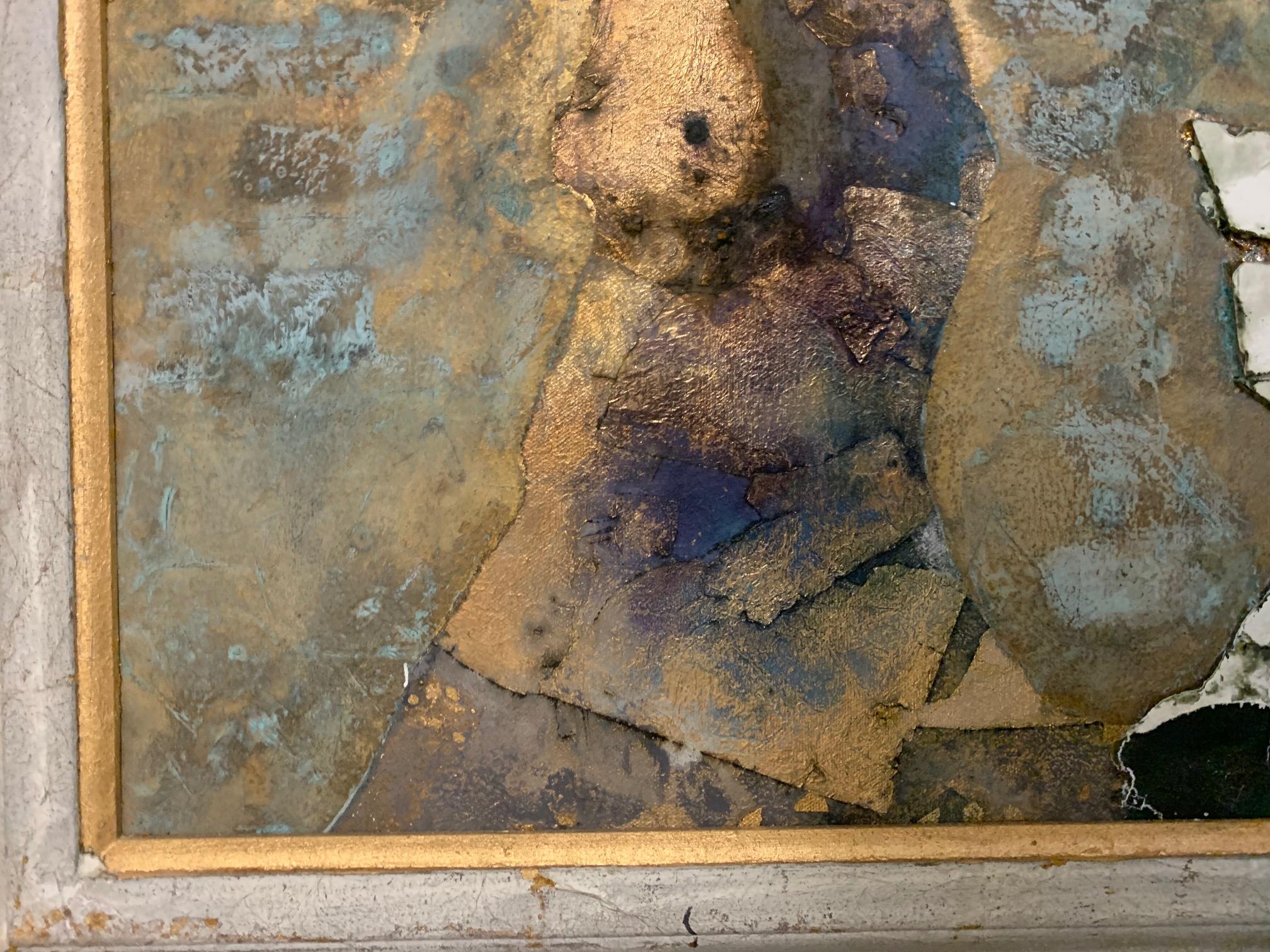 Monumento paleolítico-Andrea Stella- Pintura figurativa- Técnica mixta y pan de oro 3
