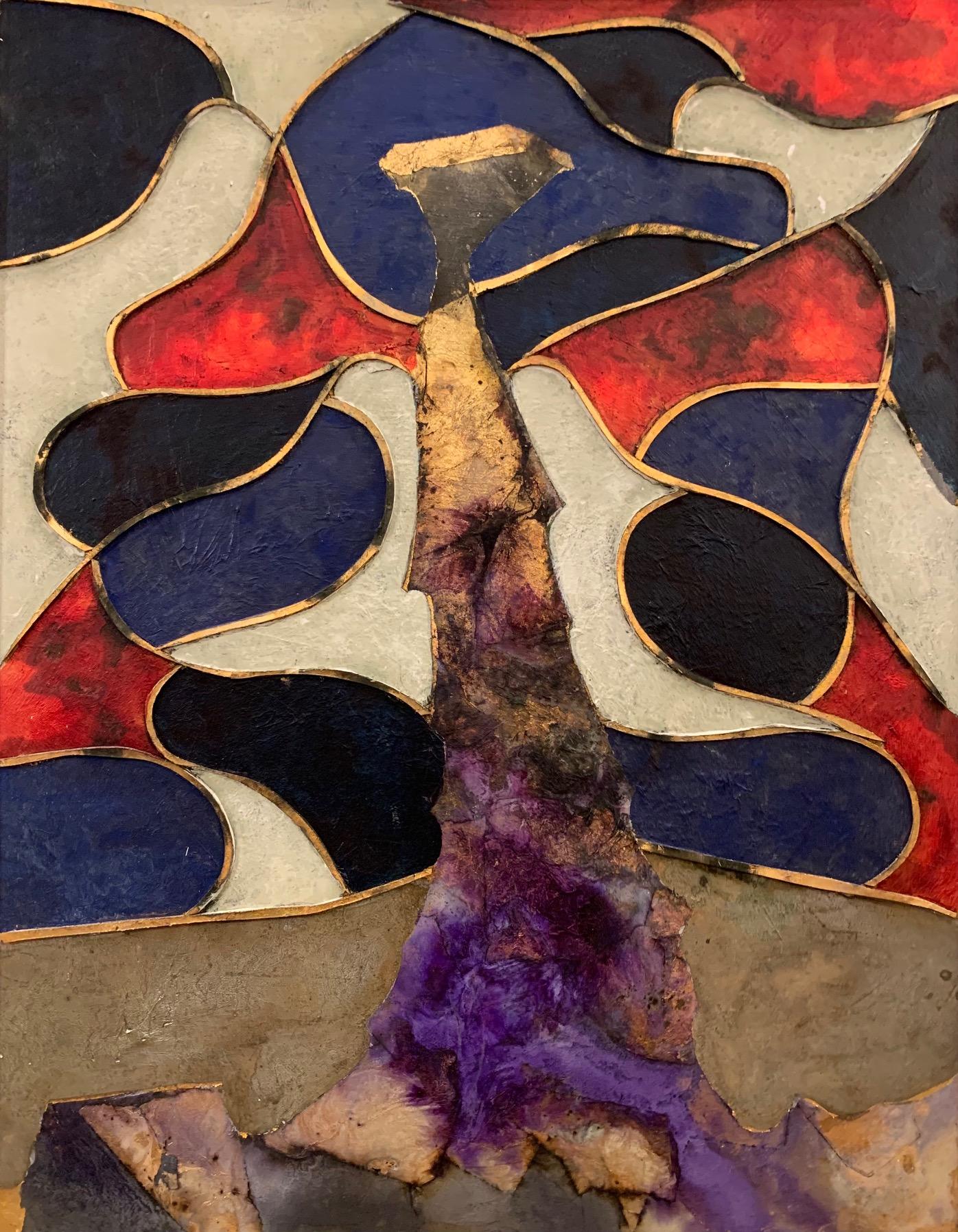 Party of Colors –Andrea Stella – Figuratives abstraktes Gemälde – Mischtechnik