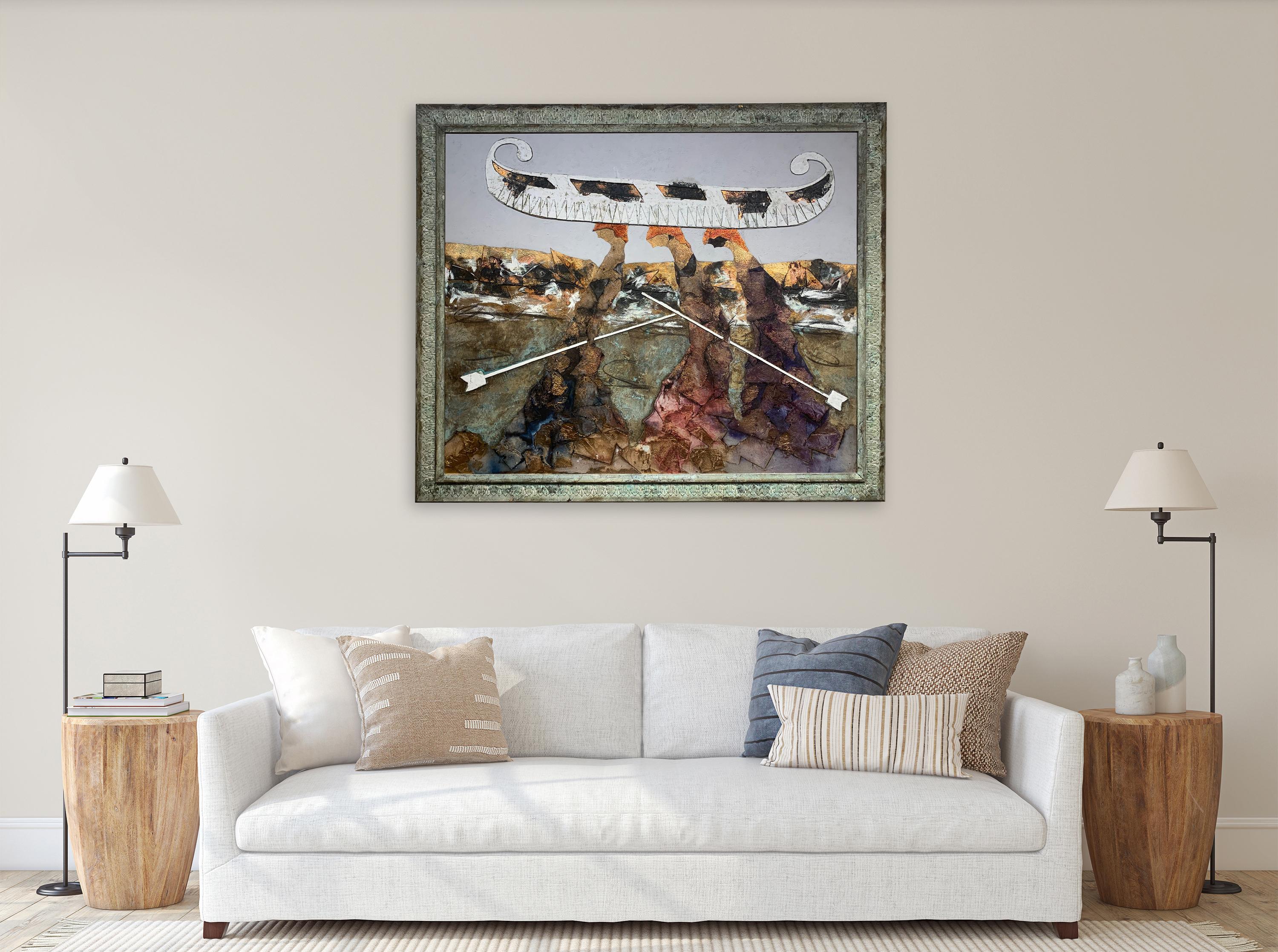 Rowing Machines – Andrea Stella – figuratives Gemälde in Mischtechnik (Zeitgenössisch), Painting, von ANDREA STELLA