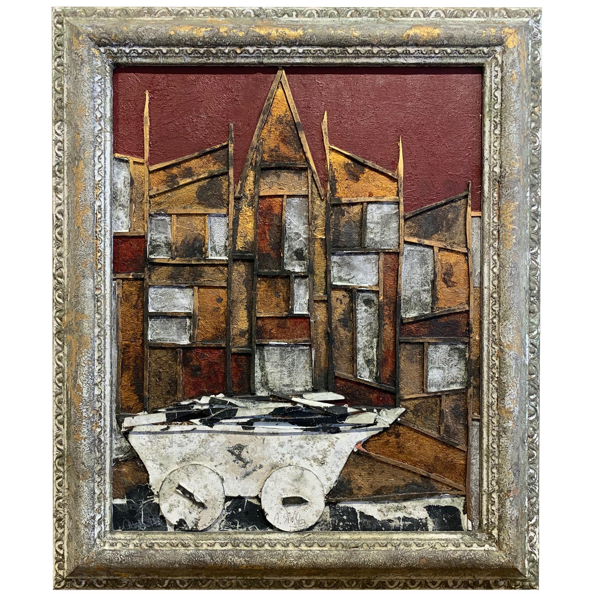 Die Geschichte des Dichters  Abstraktes Gemälde – Andrea Stella – Landschaftsmalerei in Mischtechnik