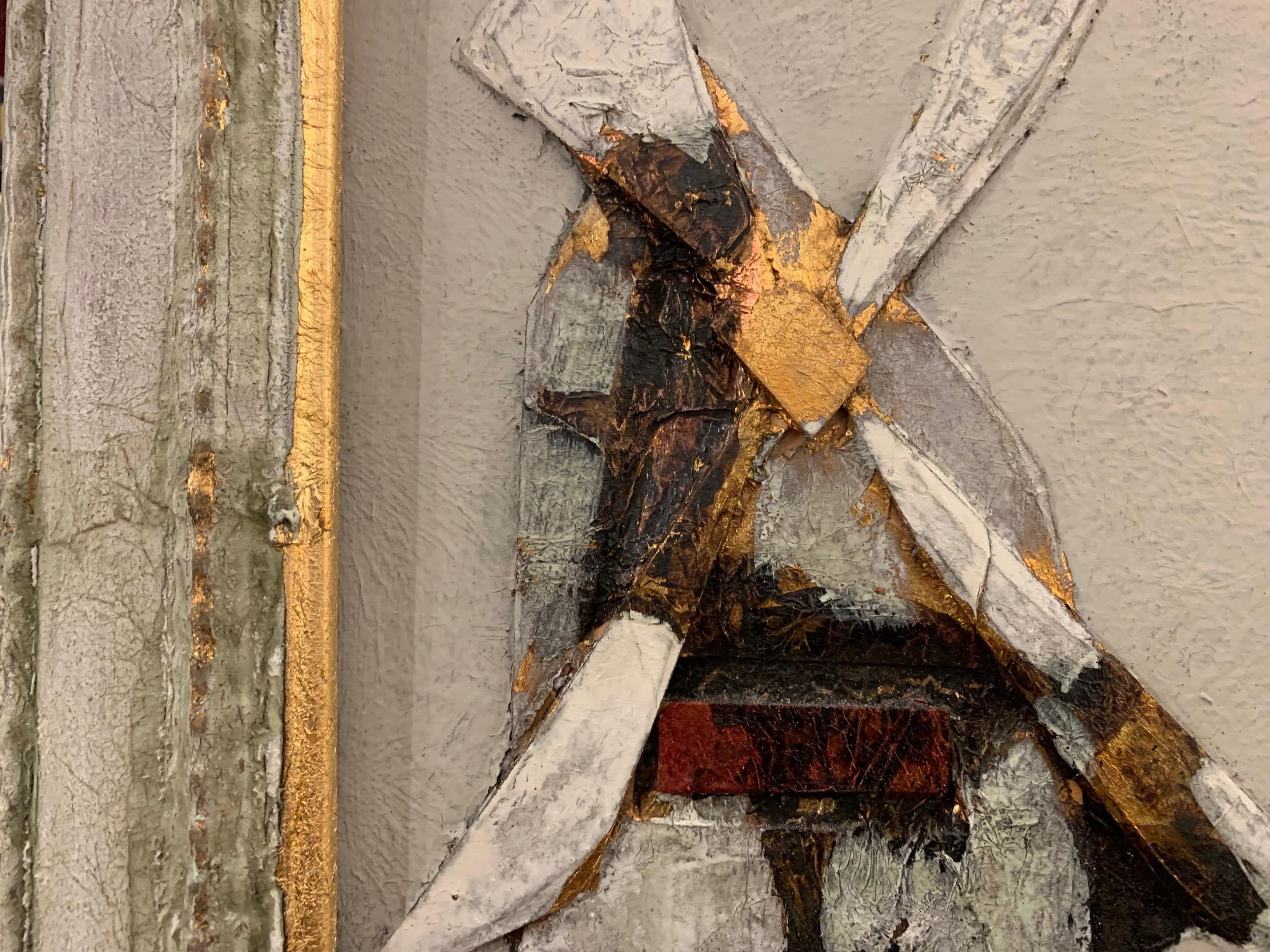 Tales Of Millers - Peinture en technique mixte à la feuille d'or d'Andrea Stella en vente 1