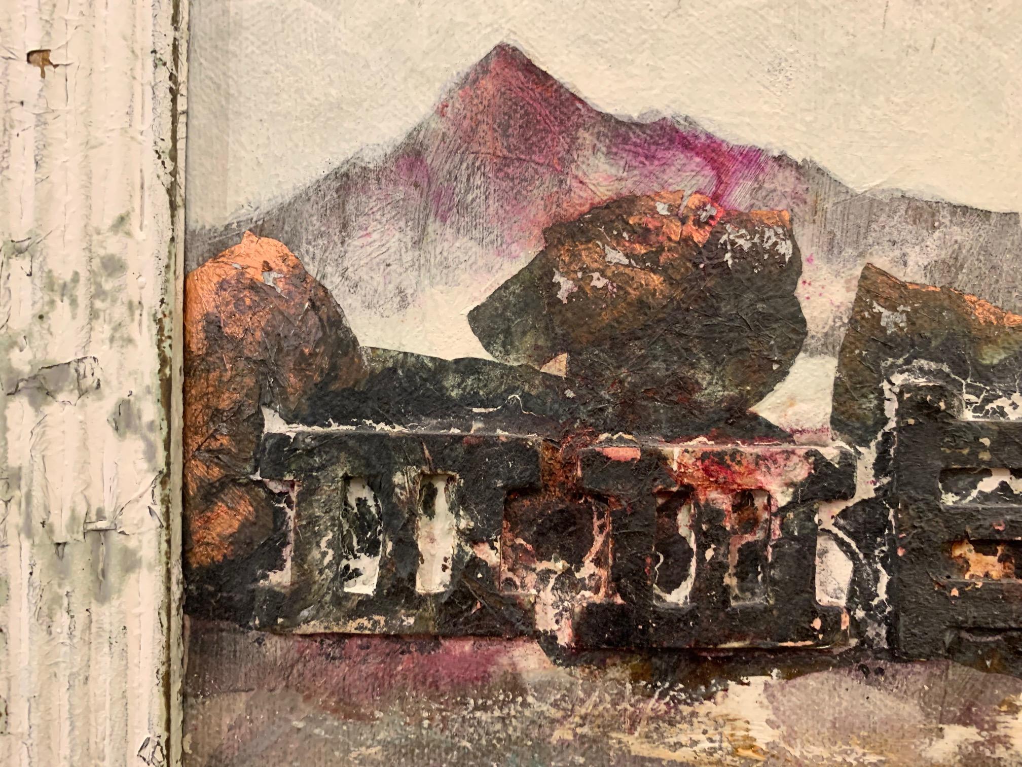 Terrace On The Lake -Andrea Stella - Mixed Media & Gold Leaf Painting For Sale 6