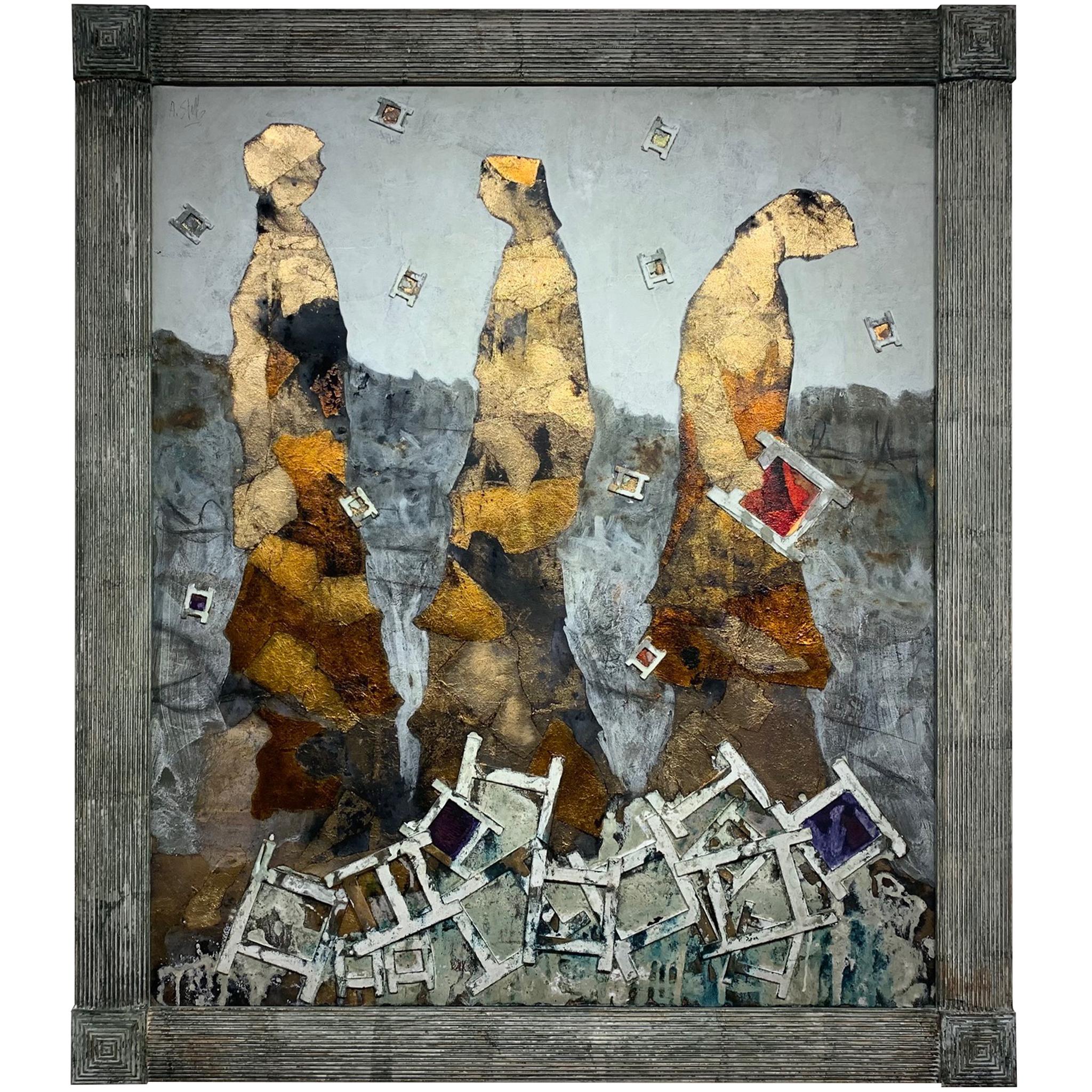 The Harvester of Desire – Andrea Stella – Figuratives abstraktes Gemälde mit gemischten Medien – Painting von ANDREA STELLA