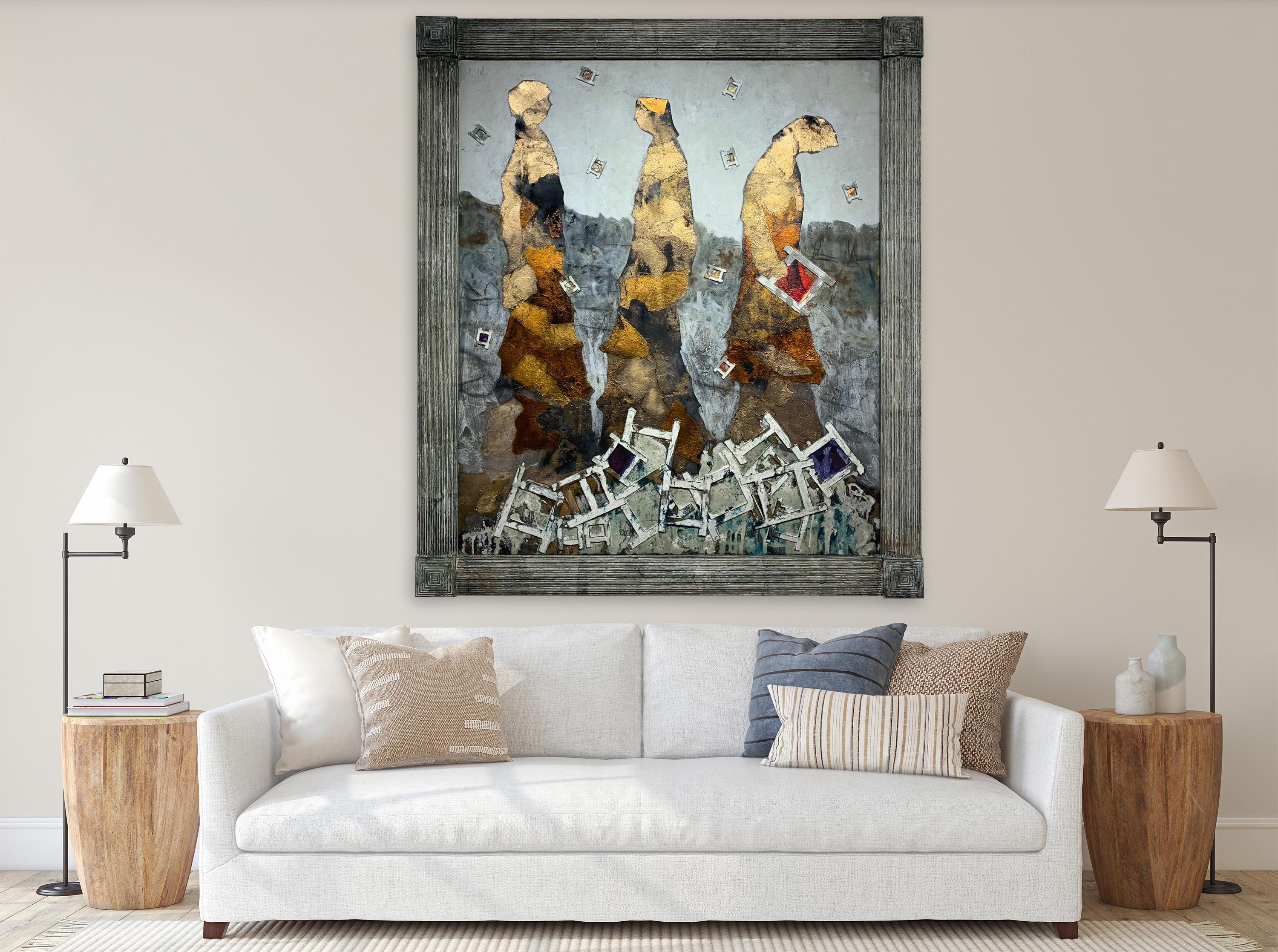 The Harvester of Desire – Andrea Stella – Figuratives abstraktes Gemälde mit gemischten Medien (Zeitgenössisch), Painting, von ANDREA STELLA