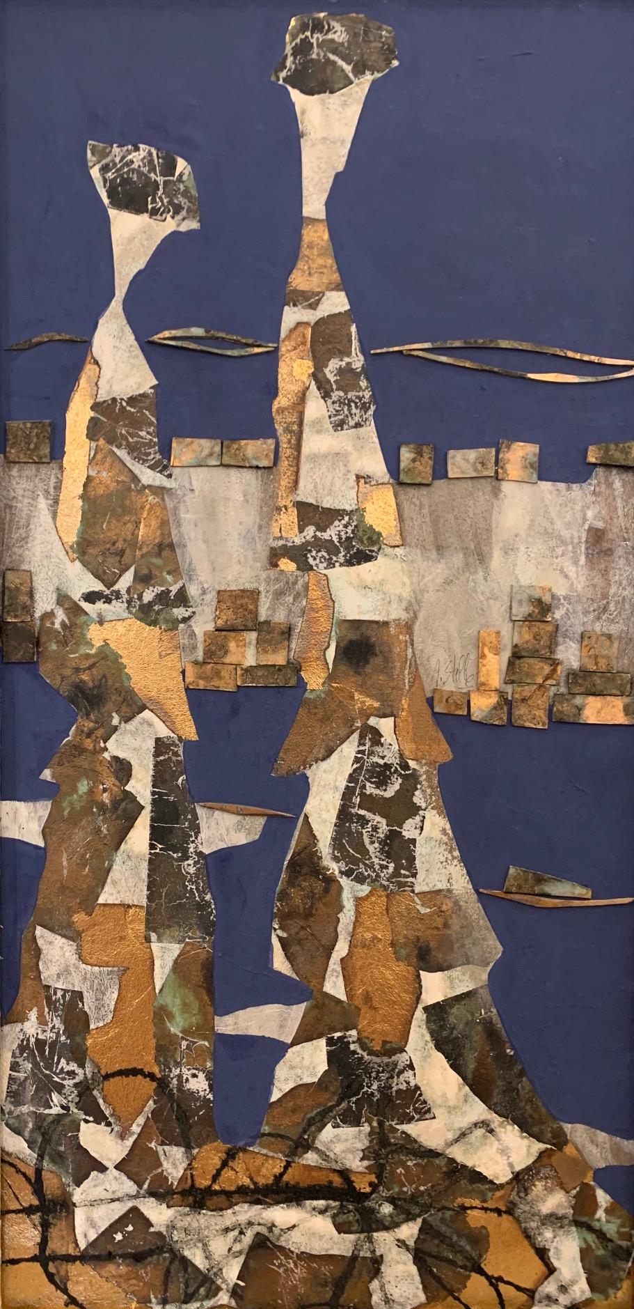 The Hiker-Andrea Stella - Peinture abstraite figurative - Techniques mixtes