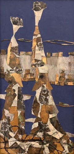 The Hiker-Andrea Stella-Figurative Abstract Painting-Mixed Media