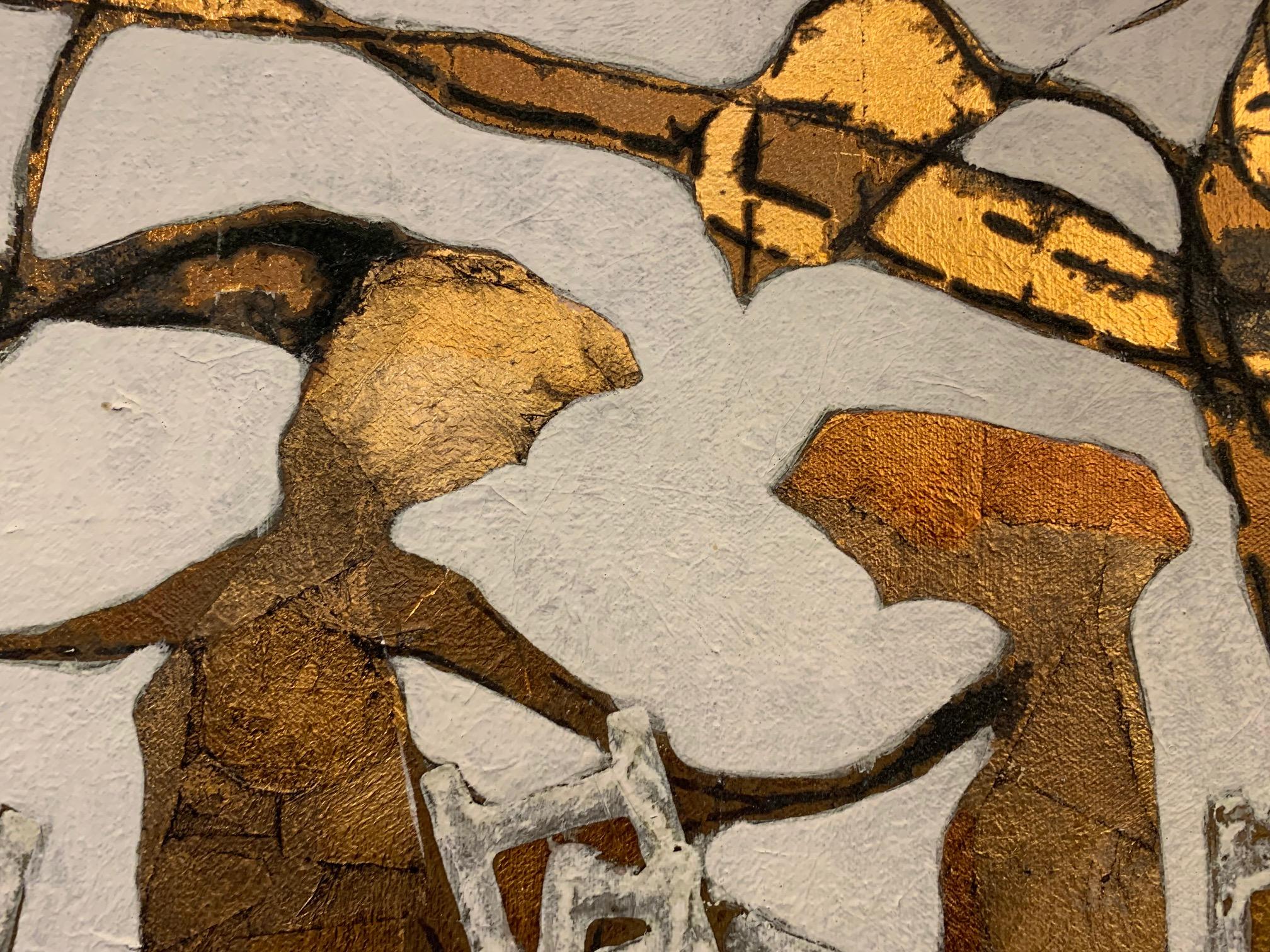 The Home of The Muses -Andrea Stella-Figurative Abstract Painting-Mixed Media For Sale 3