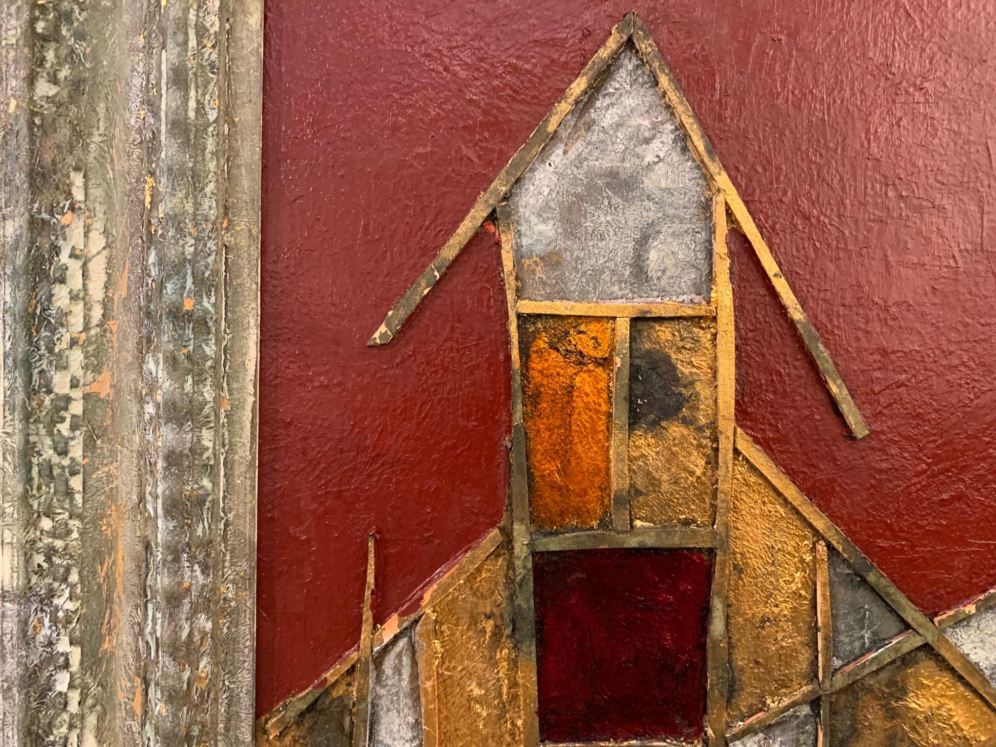 The Magical Village - Andrea Stella - Landscape Abstract Painting - Mixed Media For Sale 2