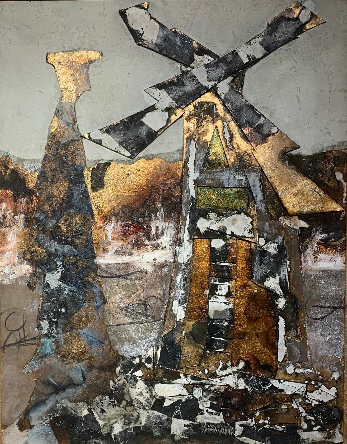 ANDREA STELLA Figurative Painting – The Man Of The Mill – Andrea Stella – Figuratives Gemälde in Mischtechnik