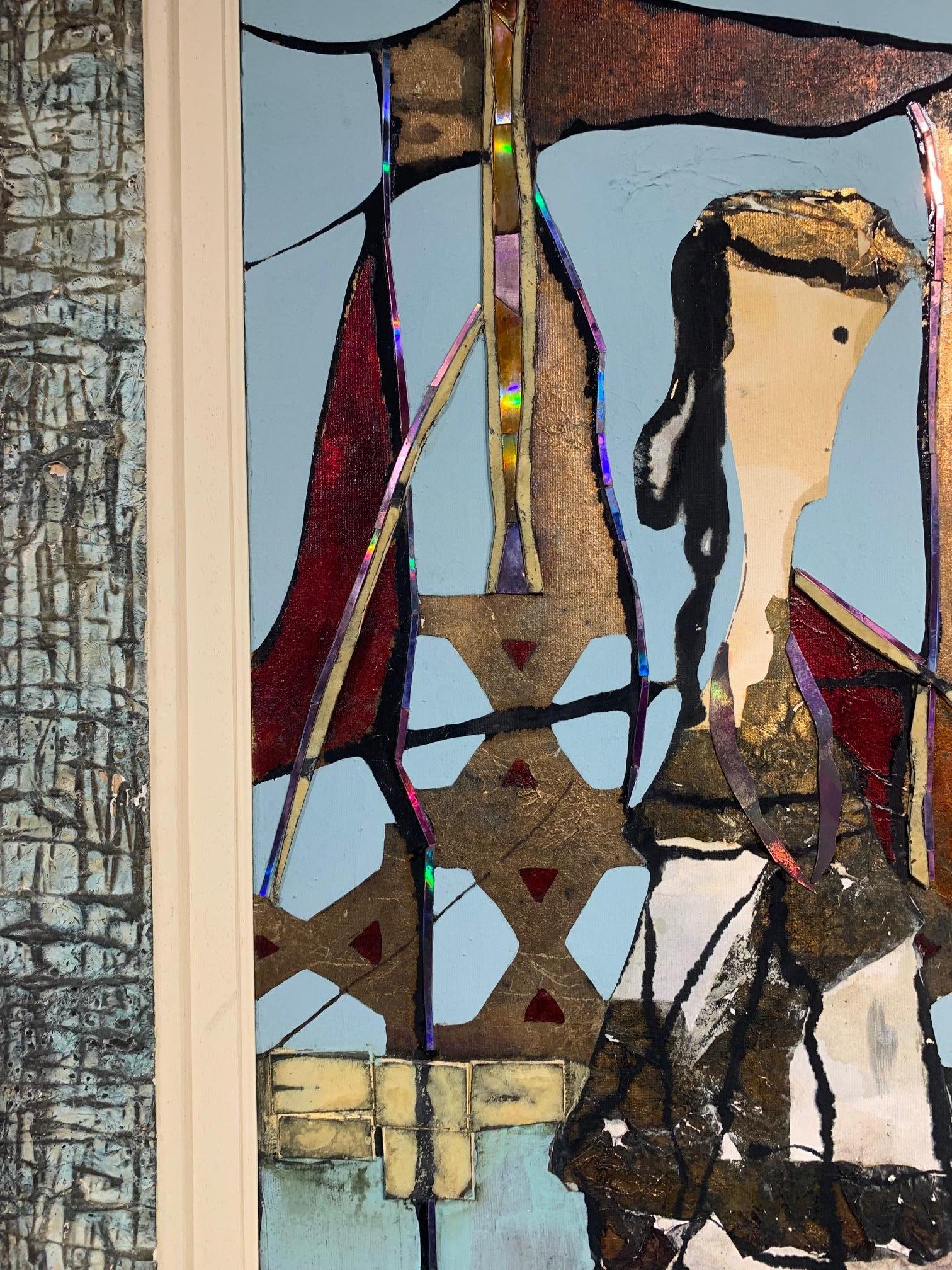 The Muse of the Bay - Andrea Stella- Figurative Painting-Mixed Media en vente 2