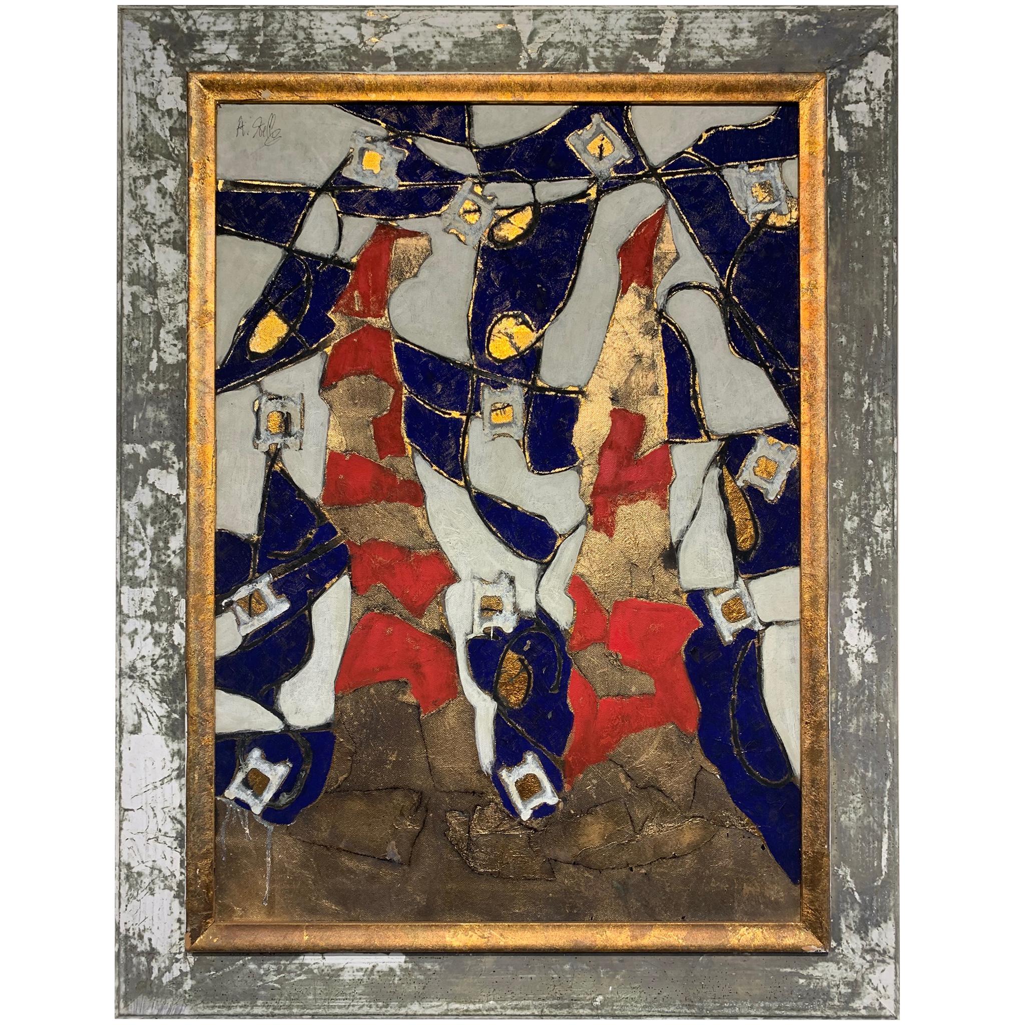 The Path of the Muses –Andrea Stella-Figuratives abstraktes Gemälde mit gemischten Medien (Zeitgenössisch), Mixed Media Art, von ANDREA STELLA