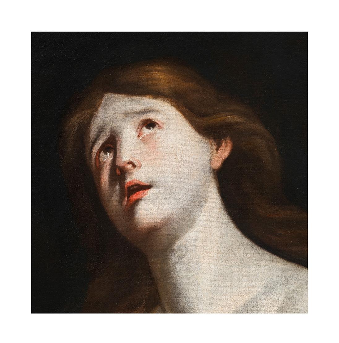 XVIIe siècle par Andrea Vaccaro Pénitente Madeleine Huile sur toile en vente 3