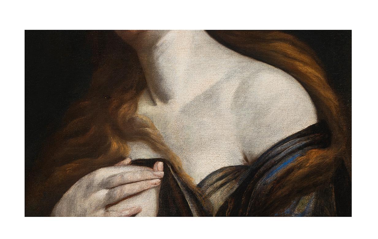 XVIIe siècle par Andrea Vaccaro Pénitente Madeleine Huile sur toile en vente 5