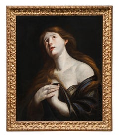 XVIIe siècle par Andrea Vaccaro Pénitente Madeleine Huile sur toile