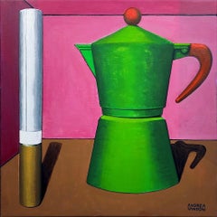 Zeitgenössische italienische Kunst von Andrea Vandoni - Kaffee und Zigarette 6