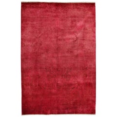 One-of-a-Kind Transitional Wool Hand-Knotted Area Rug, Raspberry, 6 x 8
 10
