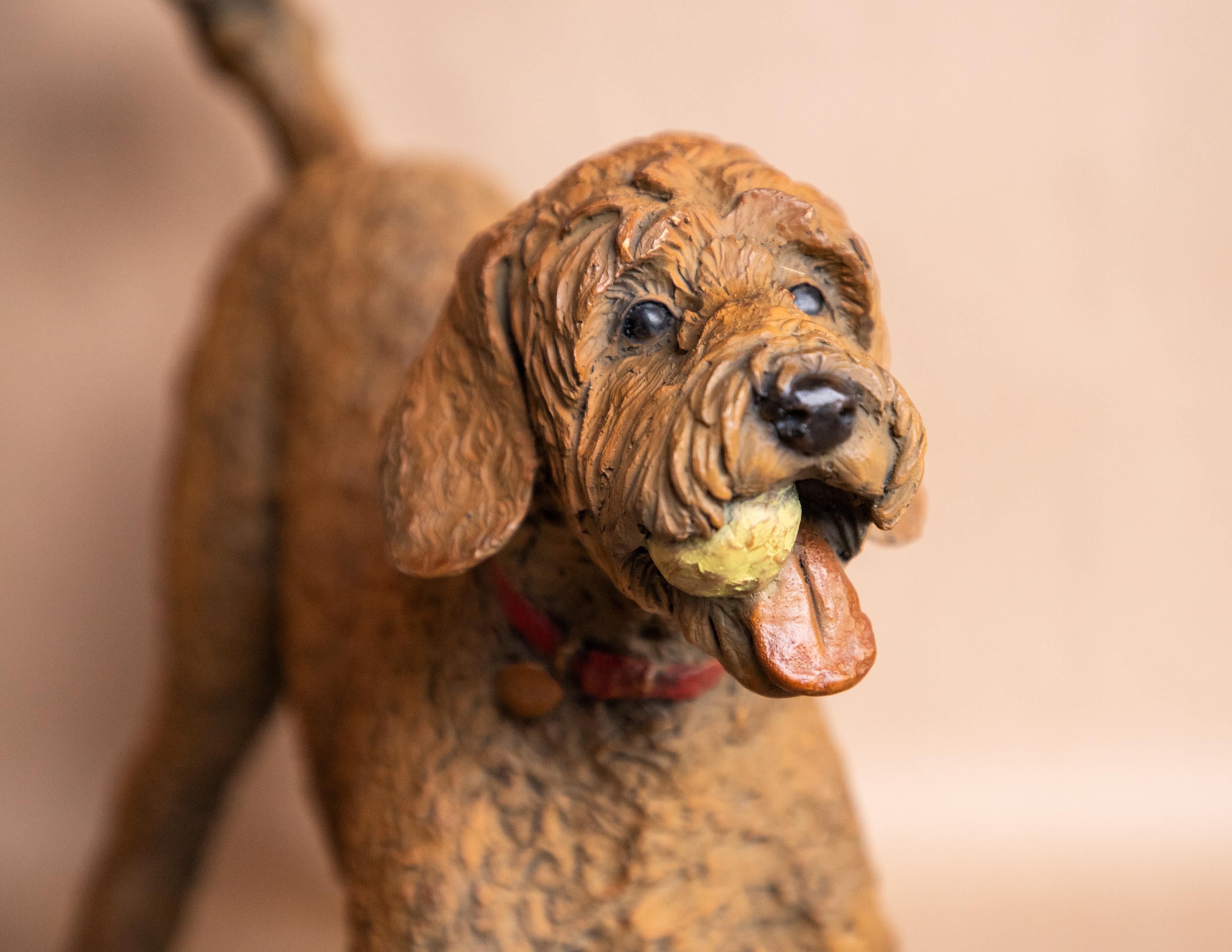 Otis - Gold Figurative Sculpture by Andrea Wilkinson