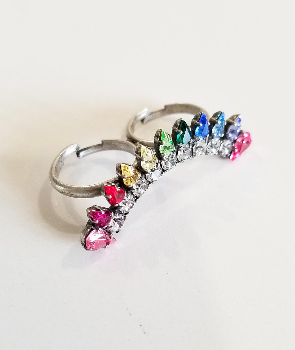 rainbow crystal ring