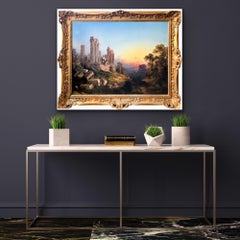 19th century German romantic landscape painting - Temple Valley Sicily Italy