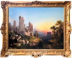 19th century German romantic landscape painting - The Temple Valley in Sicily 