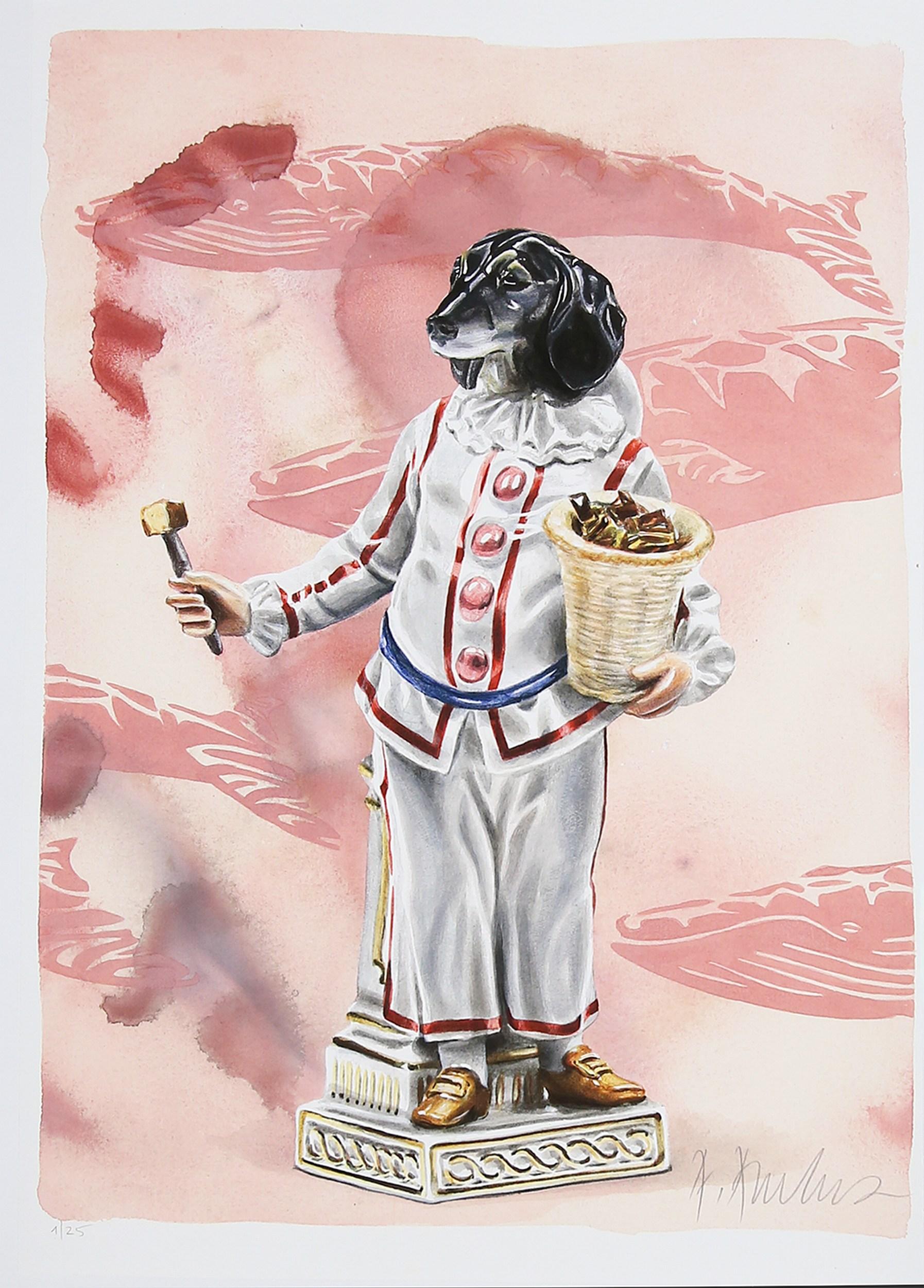 Andreas Amrhein Figurative Print - Pierrot's Candies