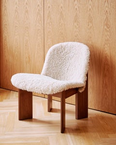 Andreas Bergsaker Chisel Lounge Chair-Sheepskin Mohawi 21/Lacquered Walnut-Hay