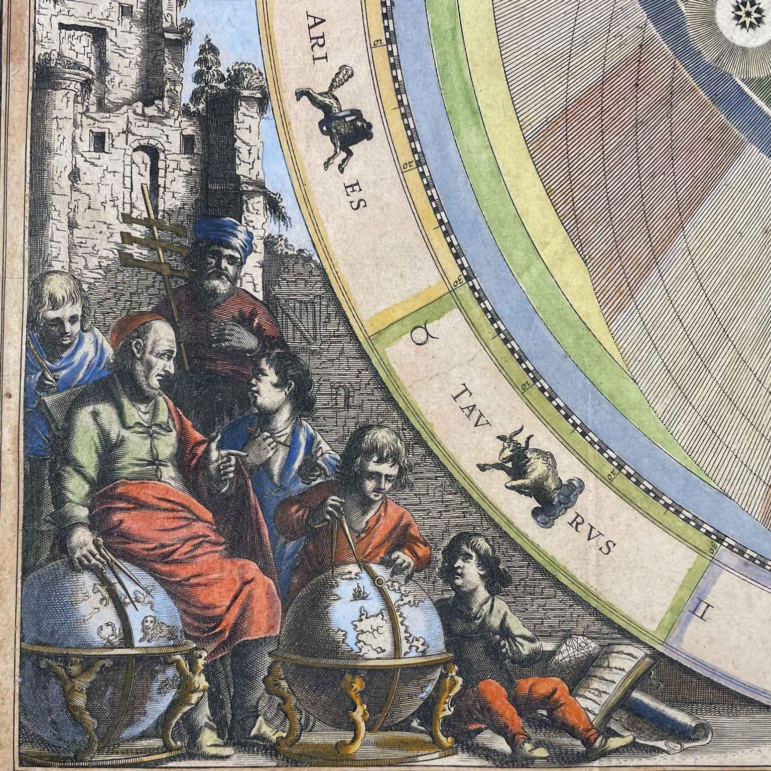 Coppia di Mappe Celesti  XVIII Secolo da Harmonia Macrocosmica Set di Due in vendita 3