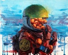 "An Apple a Day Keeps the Doctor Away" (2023) By Andreas Claussen, Oil on Panel