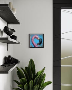 "Inflatable Flamingo I" (2024) Contemporary Realist Still-Life, Oil Painting