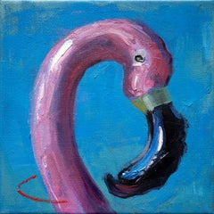 "Inflatable Flamingo II" (2024) Contemporary Realist Still-Life, Oil Painting