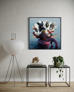 "Make Room For Your Inner Stoic" (2024) Contemporary Surrealist Oil Painting