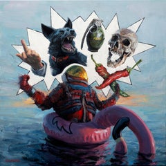 "Make Room For Your Inner Stoic" (2024) Contemporary Surrealist Oil Painting