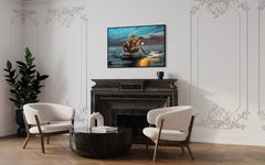 "Pianifica in anticipo, l'inverno sta arrivando" di Andreas Claussen,  Pittura surreale di un astronauta