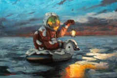 "Plan Ahead, Winter Is Coming" By Andreas Claussen,  Surreal Astronaut Painting