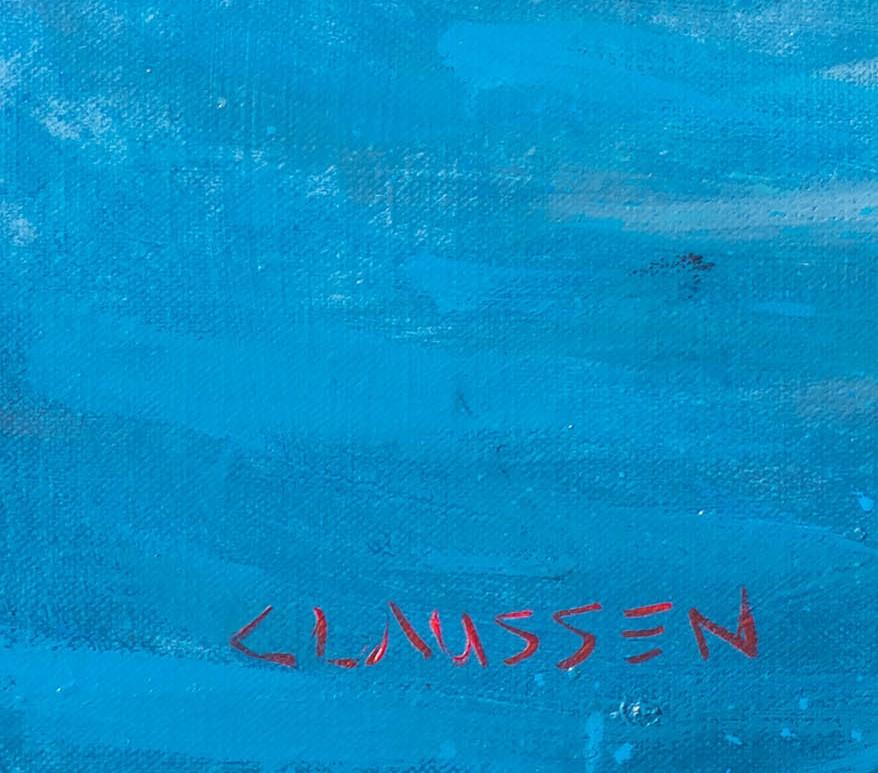 „Stop“ von Andreas Claussen, Surreales Astronaut-Gemälde im Angebot 3