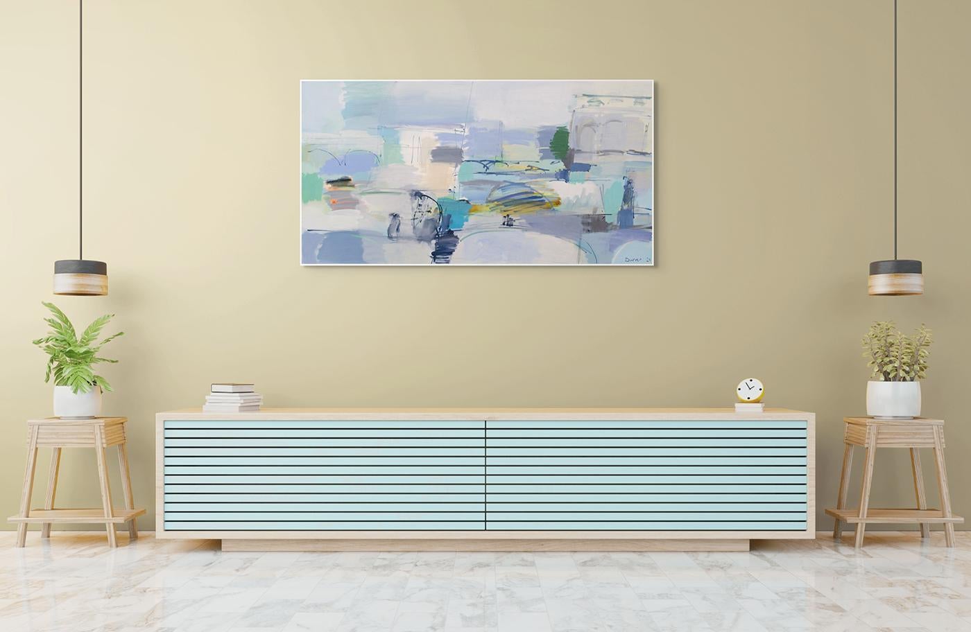 Au bord de la Seine (Pittura astratta) - Painting di Andreas Durrer