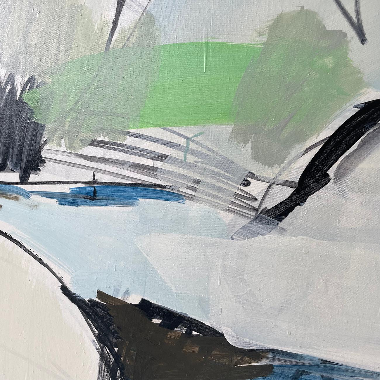 Fels und Fluss (Strömung) (Abstract Painting) For Sale 3