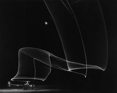 Navy Helicopter or Pattern Made by Helicopter Wing Lights, Anacostia, MD, 1949