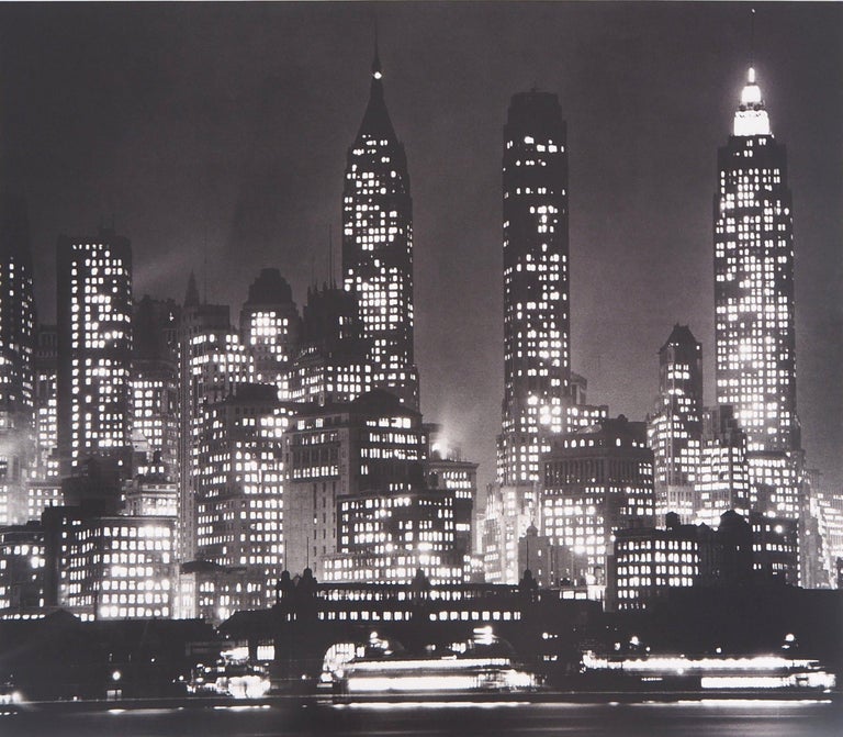 Andreas Feininger - New York Skyline at Night - Offset Poster, 2008 For  Sale at 1stDibs | andreas feininger poster, new york skyline 1999, new york  city skyline 1999
