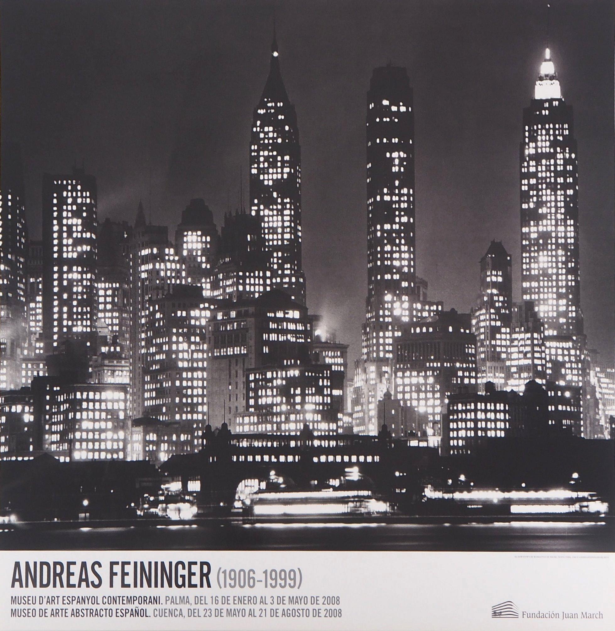 Andreas Feininger Landscape Print – New York Skyline at Night – Offsetplakat, 2008